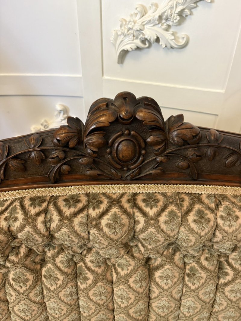 Exhibition Quality Antique Victorian Carved Walnut 9 Piece Suite - Image 11